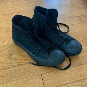 All black high top converse